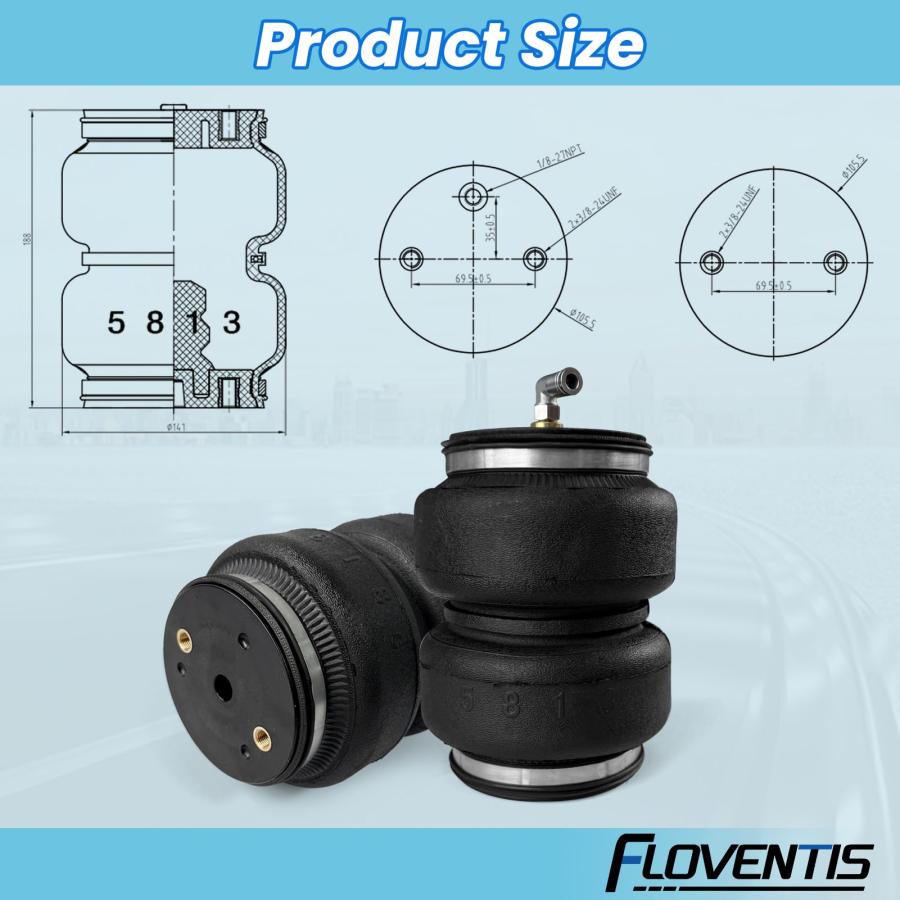 FLOVENTIS 2PCS Air Spring Bags Suspension Kit for 2020 2022 Ford 並行輸入品_9