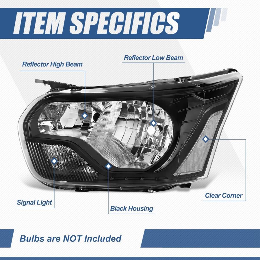 【並行輸入品】 Auto Dynasty Headlights Assembly Compatible with 2016 2023 Fordの画像