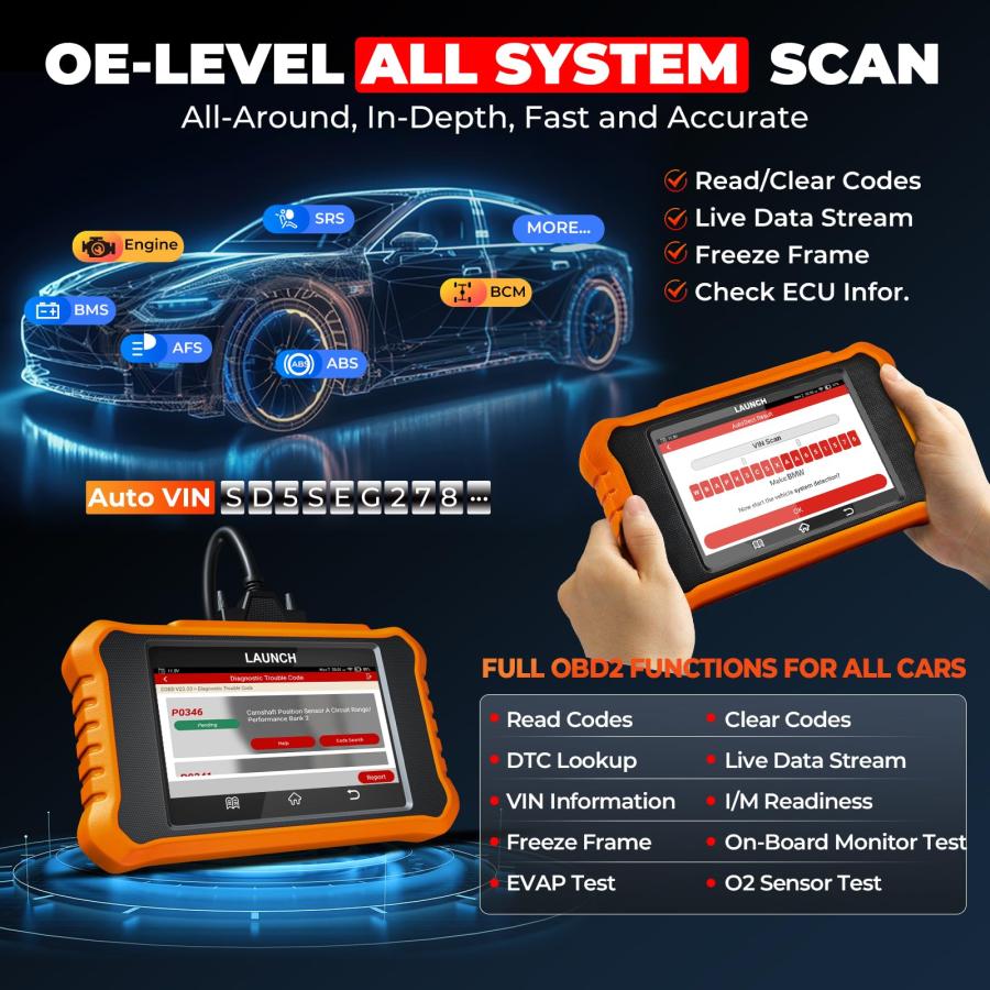 LAUNCH Creader Elite V2.0 for BMW OBD2 Scanner, 2024 Full System