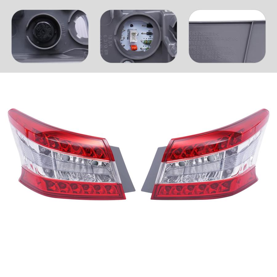 【並行輸入品】 1 Pair LED Taillights Assembly for Nissan Sentra 2013 2014 2015の画像