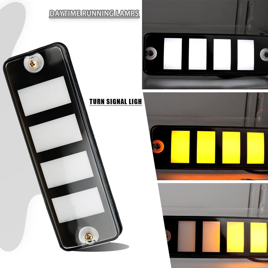 【並行輸入品】 ZDEERAOTO LED Front Bumper Side Marker DRL Amber Sequential Turn_3