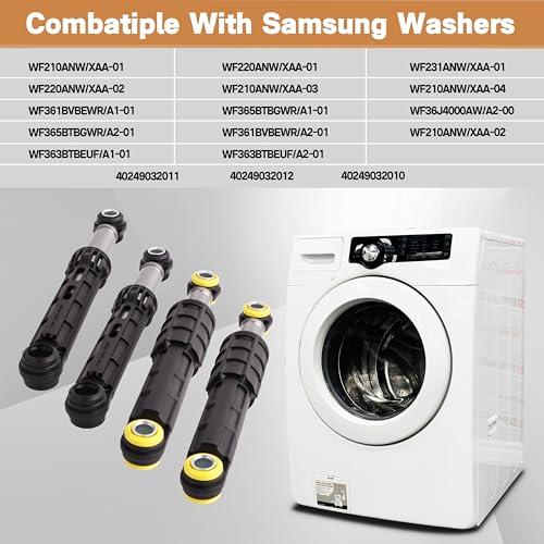 【並行輸入品】4パックショックアブソーバーフロント&リアセット Samsung Washers WF210ANW/XAA WF220ANW/XA