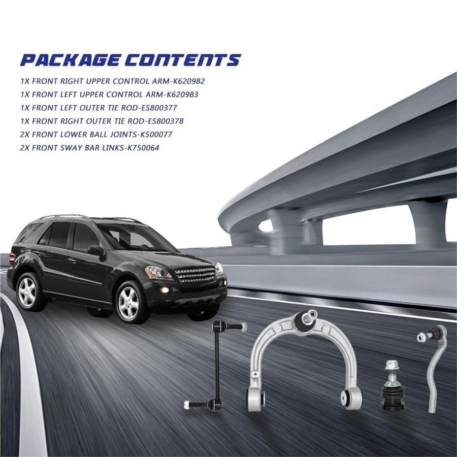 【並行輸入品】 8 Pcs Front Upper Control Arm Suspension Kit Compatible With Mer_6