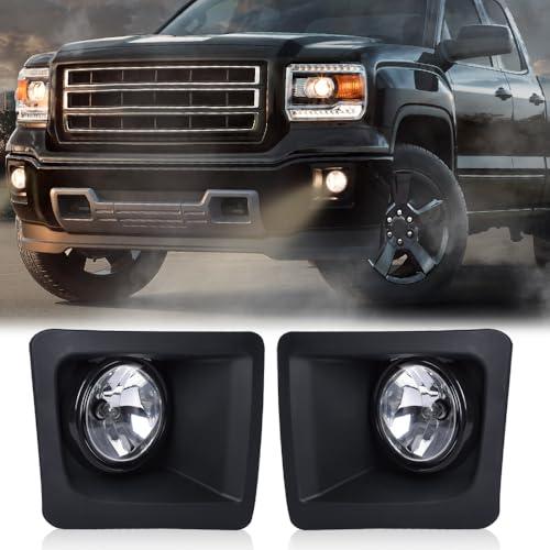 【並行輸入品】 G PLUS Front Bumper Fog Lights w/Bulbs Compatible with GMC Sierr_4