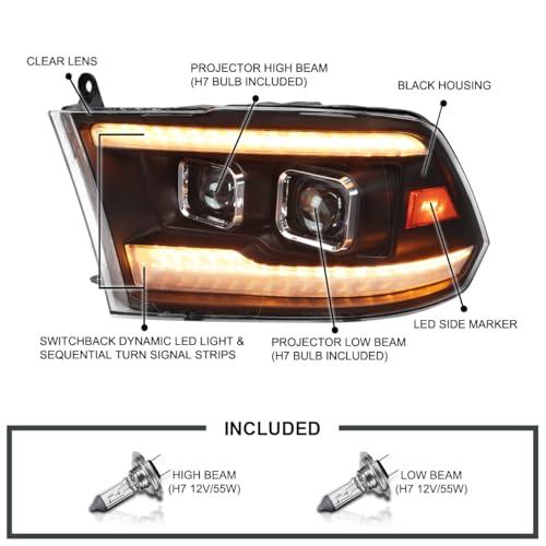 【並行輸入品】 Spec D Tuning Amber LED Light Tube Black Projector Headlights w/の画像