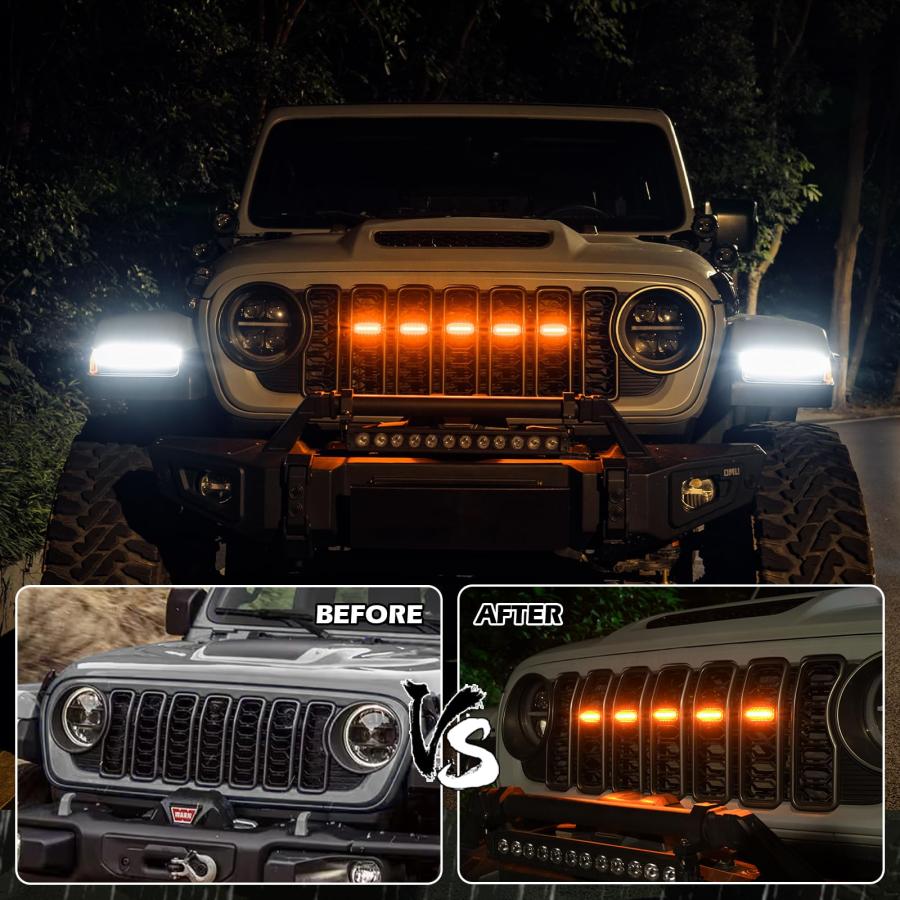 並行輸入品】MAIKER アンバー LED グリルライト 2024 2025 ジープ