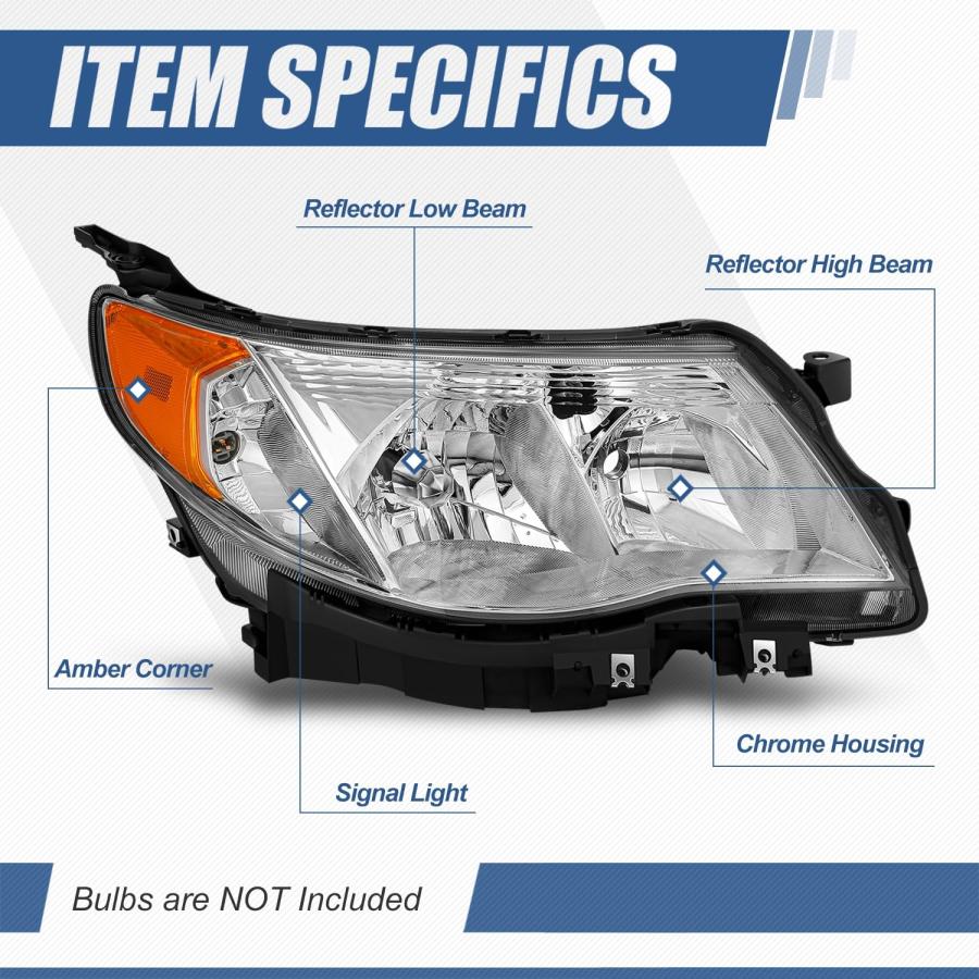 【並行輸入品】 Auto Dynasty Headlight Assembly Compatible with 2009 2013 Subaru_3
