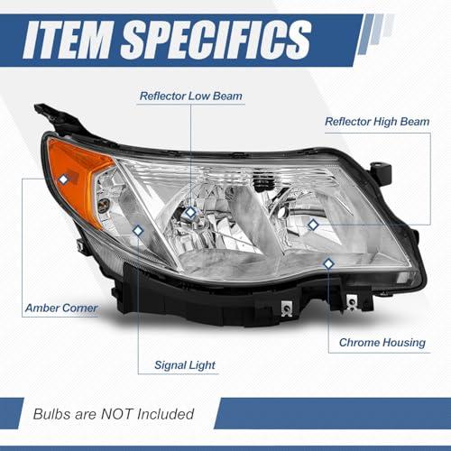【並行輸入品】 Auto Dynasty Headlight Assembly Compatible with 2009 2013 Subaru_4