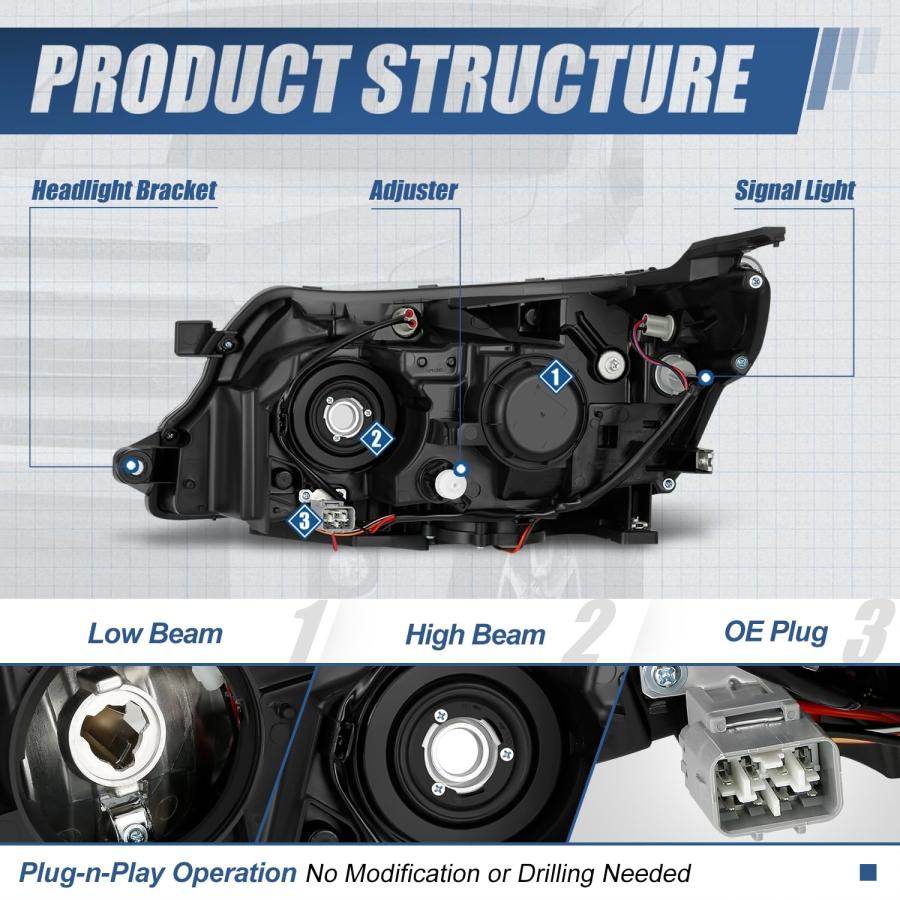 【並行輸入品】 Auto Dynasty Headlight Assembly Compatible with 2009 2013 Subaru_9