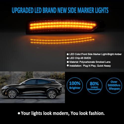 【並行輸入品】 Bestview LED Side Marker Lights Reflectors Lights Dual Rows Whit_4