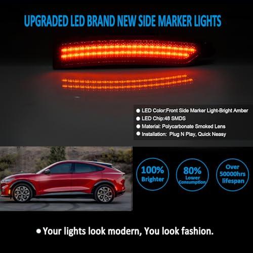 【並行輸入品】 Bestview LED Side Marker Lights Reflectors Lights Dual Rows Whit_7