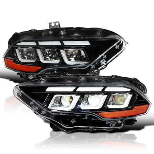 【並行輸入品】 Spec D Tuning Full LED Jet Black Headlights w/Sequential Turn Si_1