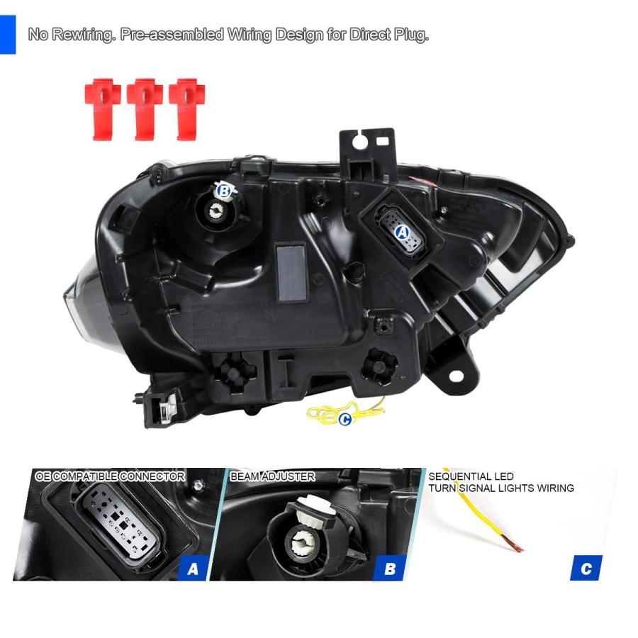 【並行輸入品】 Spec D Tuning Full LED Jet Black Headlights w/Sequential Turn Si_9