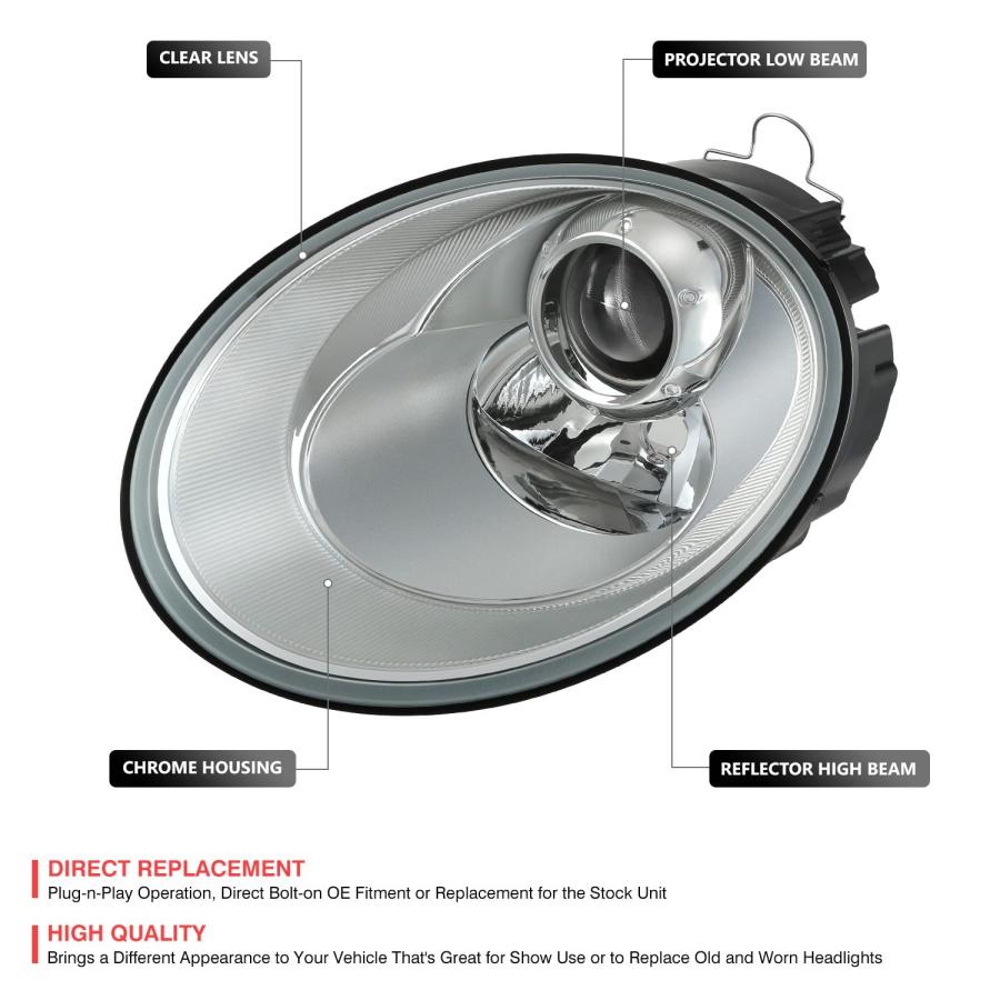 【並行輸入品】 DNA MOTORING Left Projector Headlight Assembly Compatible With V_3