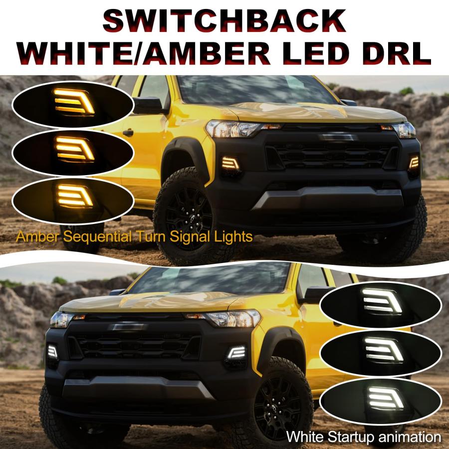 【並行輸入品】 Zrebrio Led DRL Fog Lights For 2023 2025 Chevrolet chevy Colorad_3