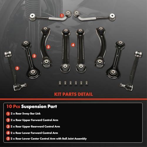 【並行輸入品】 A Premium Set of 10, Rear Upper Lower Control Arm, Sway Bar Link_7