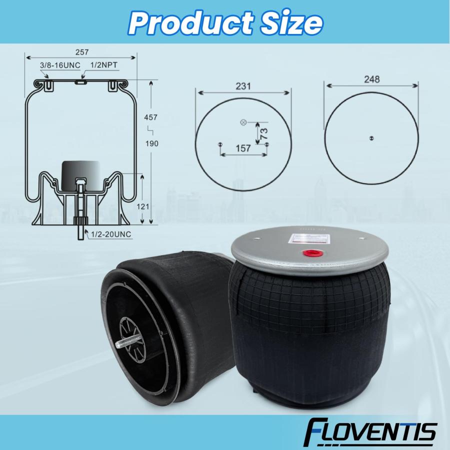 【並行輸入品】FLOVENTIS 2個 エアスプリングバッグ 貨物ライナー トラック OEM 交換用 # W01 358 9069， 910 1_6