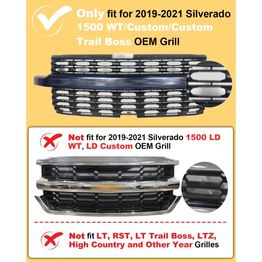 【並行輸入品】 OKLSG Front Bumper LED Grill Light for 2019 2020 2021 Chevrolet_3
