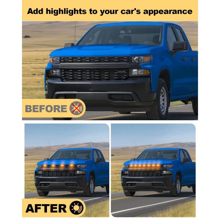 【並行輸入品】 OKLSG Front Bumper LED Grill Light for 2019 2020 2021 Chevrolet_6