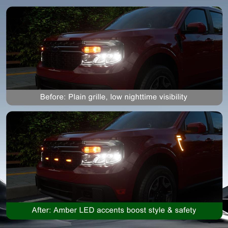 【並行輸入品】 xipoqix LED Front Grille Lights Compatible with 2022 2024 Ford Mの画像