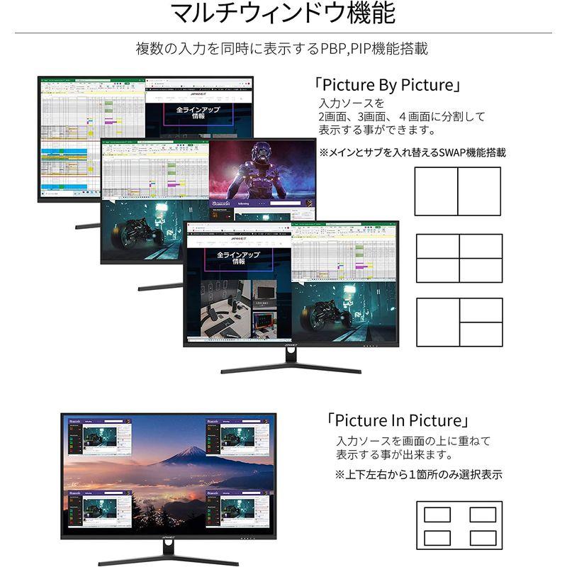 JAPANNEXT 31.5インチ VAパネル搭載 4K解像度（3840x2160）液晶モニター JN-V315UHDR HDMI DP P Picture 5インチ VAパネル搭載 4K解像度 3840x2160 液晶モニター JN V315UHDR HDMI DP