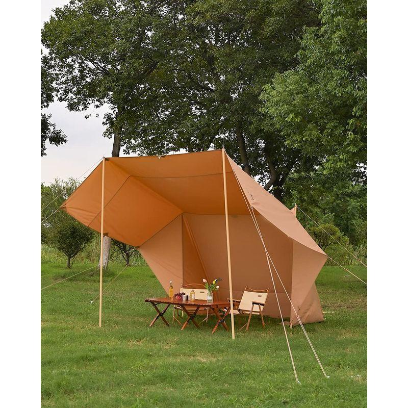 TOMOUNT タープ tc 正方形 ポリコットン タープ 4m x 4m ループ19箇所 焚き火可能 遮光 遮熱 難燃 キャンプタープ 天 タープ 4m tc 正方形 ポリコットン ループ19箇所 焚き火可能 遮光 遮熱 難燃 キャンプタープ 天