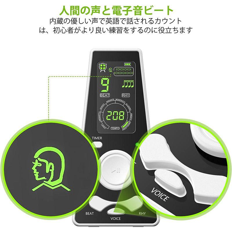 LEKATO メトロノーム 電子メトロノーム 小型 軽量 LCDデジタル タイマー機能付き リズム調整可能なデジタルメトロノーム 自宅練習 楽器アクセサリー ピアノメトロノーム メトロノーム LCDメトロノーム 高精度 見やすい 楽器リズムメトロノーム 楽器演奏