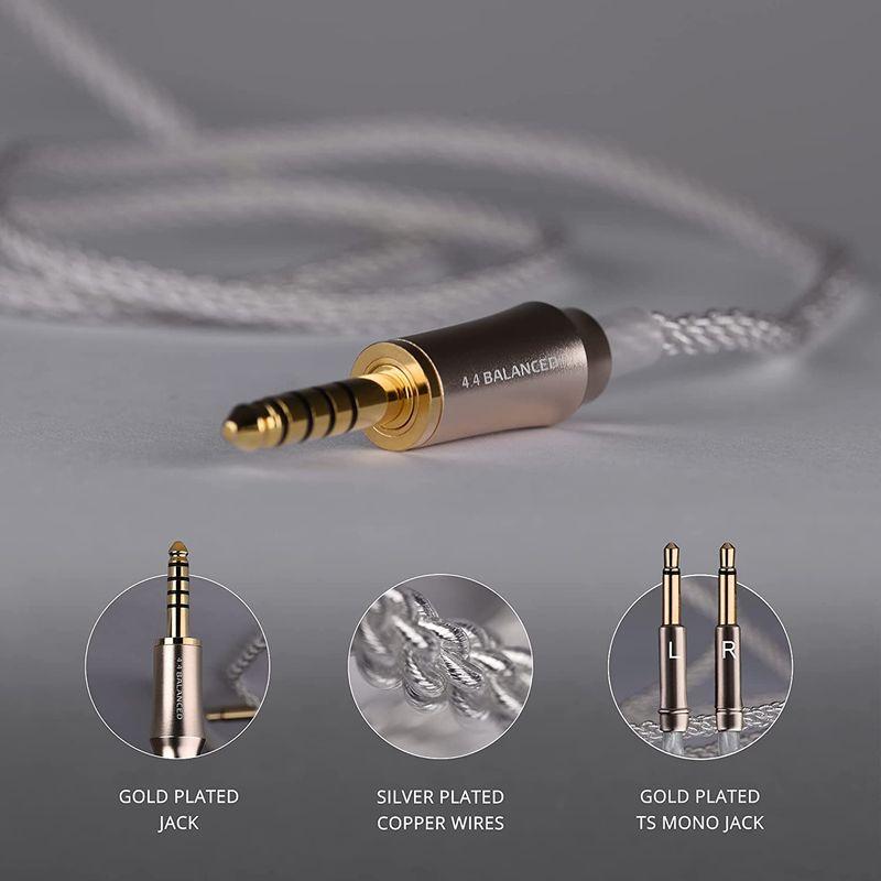 Meze Audio 99 Classics/99Neo 4.4mm アップグレード バランスケーブル シルバー 1.2m M99-4.4 2m Audio Classics/99Neo 4mm アップグレード バランスケーブル シルバー M99