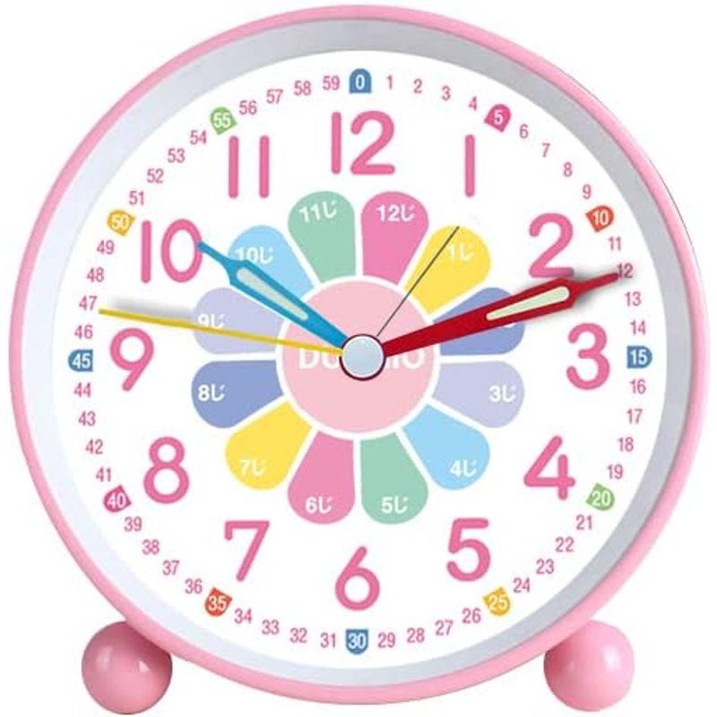 目覚まし時計 子供 知育時計 24時間表示 補助数字付き 静音 常夜灯付き 子供用 生徒用 置き時計 学習時計 卓上時計 アナログ時計 見や