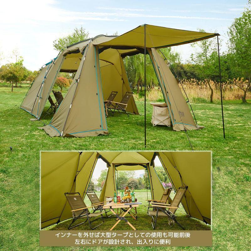 ✨美品✨ TIMBER RIDGE 2ルームドームテント 5人用 大型ファミリーテント グラスファイバー製ポール採用 二重層 メッシュインナー 四面ド 【O2583405715】(16420円)