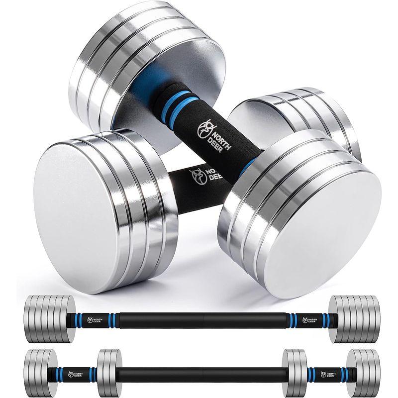 公式Northdeer ダンベル 可変式 小型 スチール製 2.5kg 3kg 5kg 5.5kg 7.5kg 8kg 10kg クロームメ 5kg ダンベル 可変式 小型 スチール製 3kg 8kg 10kg クロームメ 　