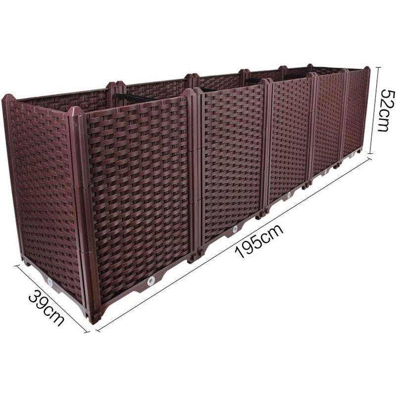 BAOYOUNI 組み立て簡単ガーデンボックス プランターボックスプラスチック鉢植え入れ花 植物 栽培ブラウン 鉢用品 大型プランター 莱園 組み立て簡単ガーデンボックス プランターボックスプラスチック鉢植え入れ花 植物 栽培ブラウン 鉢用品 大型プランター 莱園