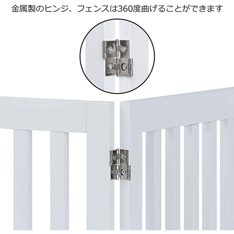 【24時間以内発送】 unipaws ハイタイプペットゲート置くだけ木製バリア、犬用フェンス 、白い 【1971281885】(12530円)