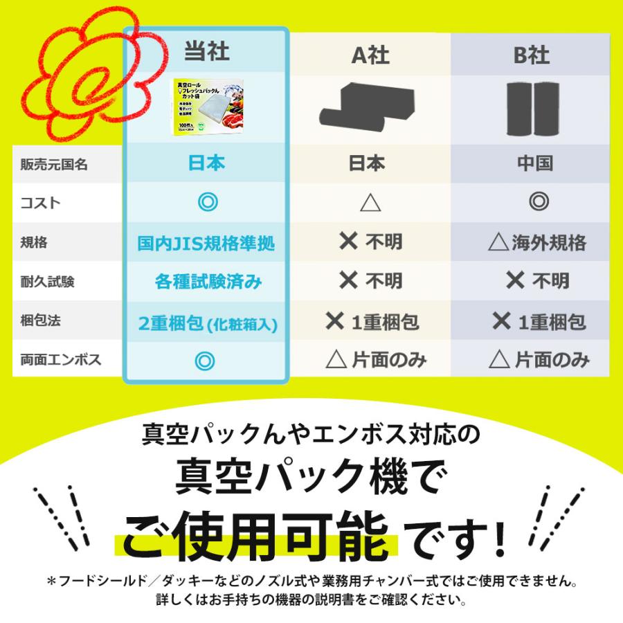 真空パックん 真空パック機 カット済み 袋 エンボス L 100枚 真空