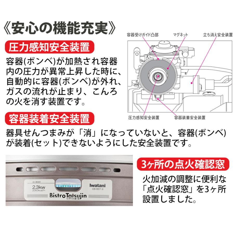 イワタニ カセットガス グリルパン ビストロの達人3 イワタニカセットフー CB-BST-3 グリルパン付き｜wide02｜07