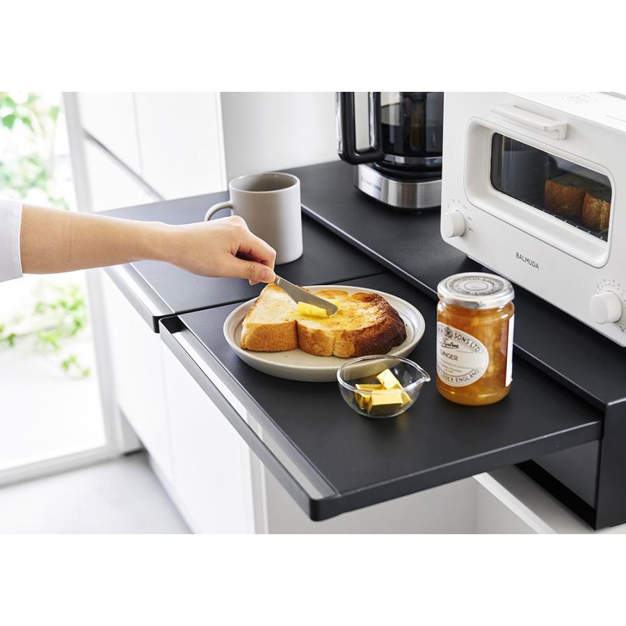 ツーウェイキッチン家電下引き出し＆スライドテーブル タワー W80