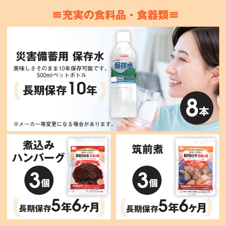 在庫限り 防災セット 防災リュック 72時間対応 防災用 2WAYバッグ【2人用】 非常用持ち出し袋 非常食 【STK】