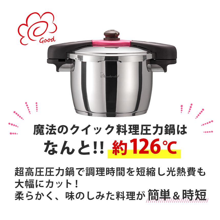 在庫限り ワンダーシェフ 魔法のクイック料理 両手圧力鍋 5.5L 蓋