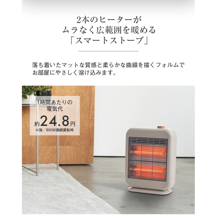 THREEUP ストーブ 小型 コンパクト 電気ストーブ シンプル スマート