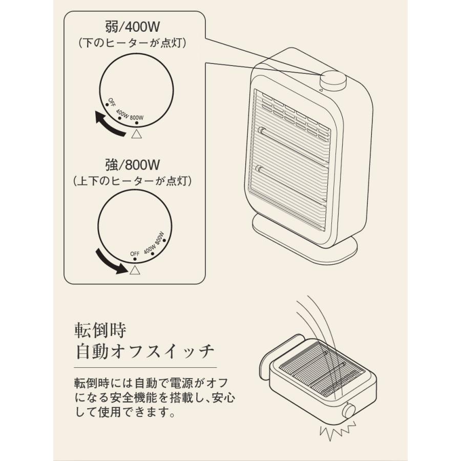 THREEUP ストーブ 小型 コンパクト 電気ストーブ シンプル スマート