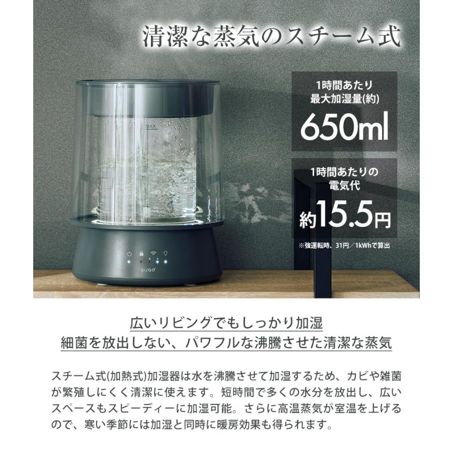 新品未開封」QUADS GLASS クワッズ ガラス 加湿器 【公式通販】 QUADS 
