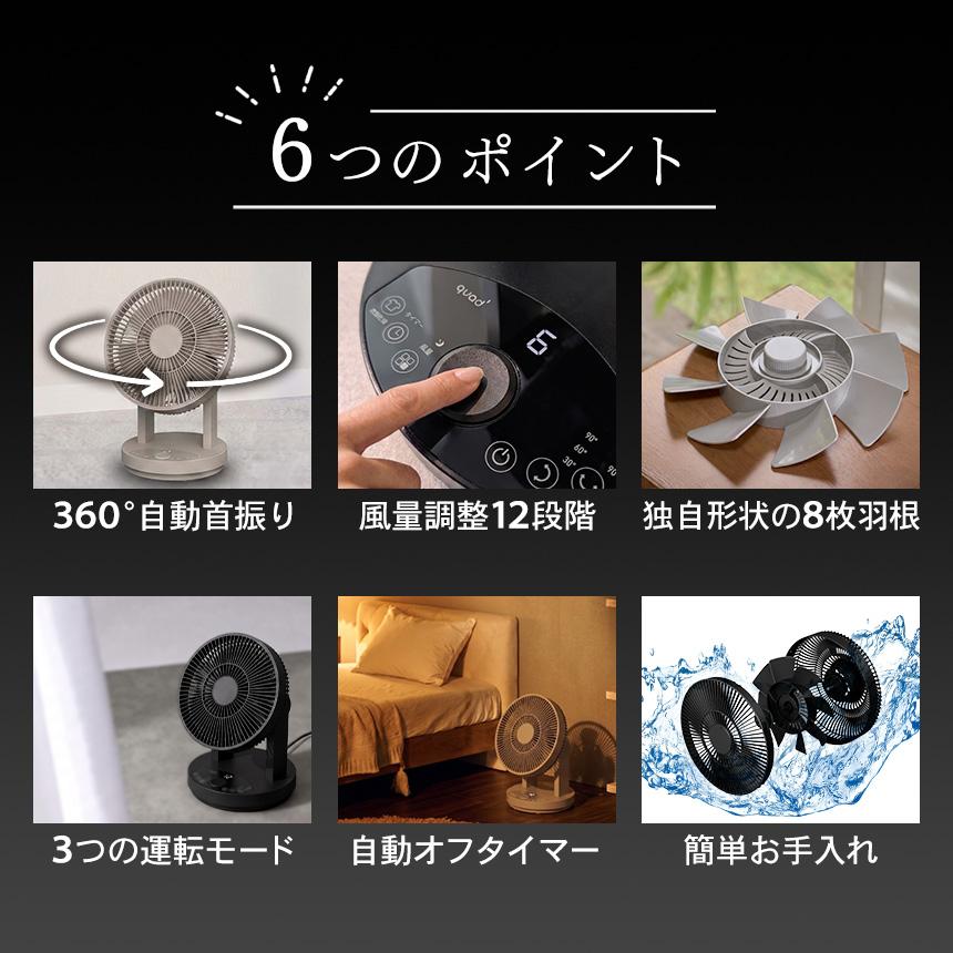QUADS（クワッズ） サーキュレーター ワンタッチ分解 DCモーター