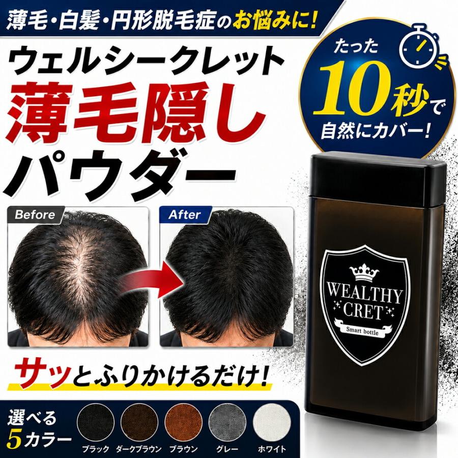 高価値 薄毛隠し 粉 パウダー g 6箱 60g ケース付き 容器付き 徳用 増毛パウダー 頭髪 カバー ふりかけ 男性用 女性用 1051 髪の毛 30代 40代 50代 60代 70代 80代