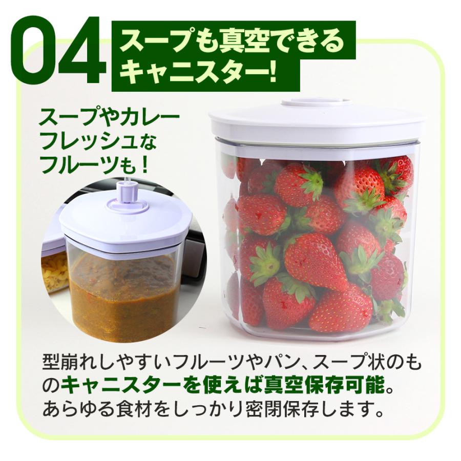 真空パック機 家庭用 【基本の6点セット】 真空パック器 本体 袋 ロール付き 84kpa 肉 魚の長期保存に 使いやすい フードシーラー 71494-8｜wide｜12