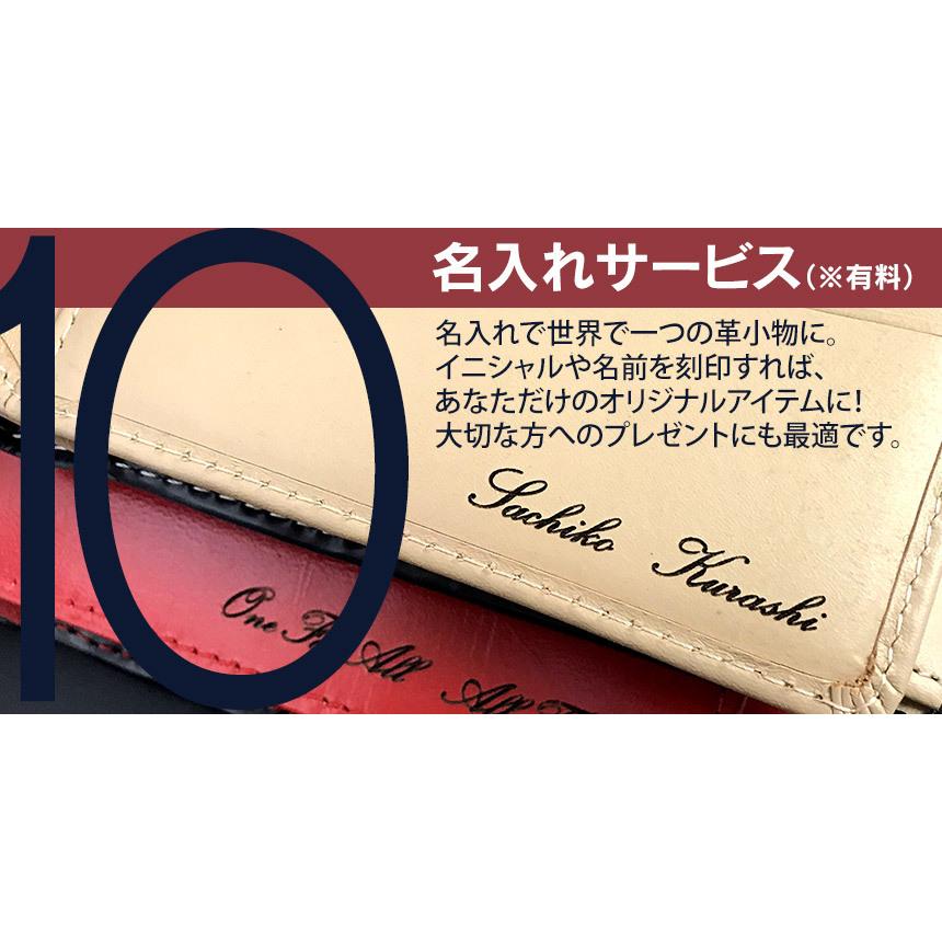 父の日ギフト 財布 メンズ 二つ折り コンパクト カード入れが多い 紳士財布 革 名入れ ボックス型小銭入れ 大容量 牛革 皮｜wide｜25