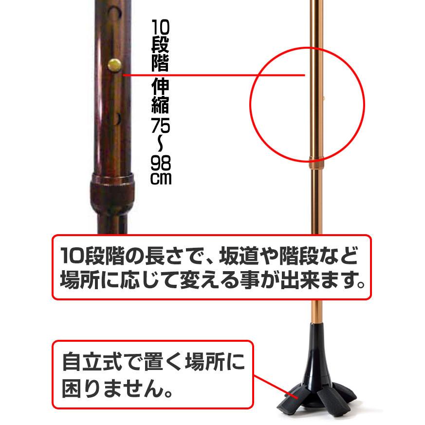 在庫限り 杖 高級 高級品 4点杖 四点杖 介護杖 多点杖 介護用杖 高齢者 介護用品 杖 自立式 歩行 安定 ステッキ 自立 4本足 男性 女性 左手 右手 【STK】 | ブランド登録なし | 04