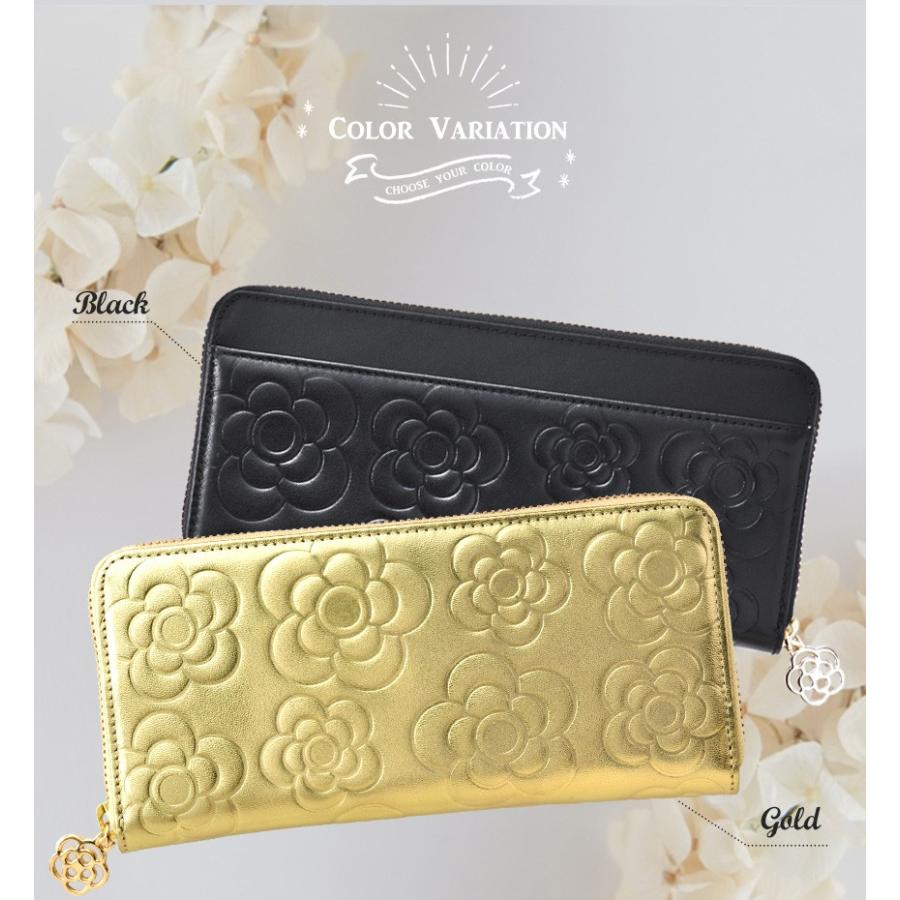 長財布 花柄 レディース 春財布 大きく開く小銭入れ お財布 本革 革 大容量 黄色 黒 女性 婦人 40代 50代 無料ラッピング プレゼント | ブランド登録なし | 12