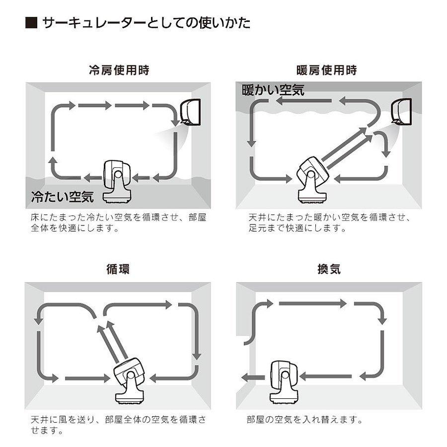 サーキュレーター 温風 温風冷風機 小型 おしゃれ コンパクト 暖房機 ヒーター 洗濯物乾燥 衣類乾燥 部屋干し 冷風 送風  静音 タイマー付き  79199 | THREEUP | 03