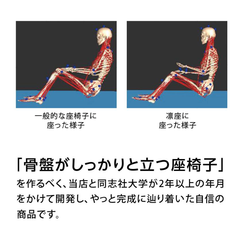 凛座 座椅子 姿勢が良くなる椅子 腰痛 骨盤を立てる 腰痛対策 姿勢補正 仙骨を立てる 骨盤補正 猫背対策 背筋を伸ばす 背筋が伸びる｜wide｜14