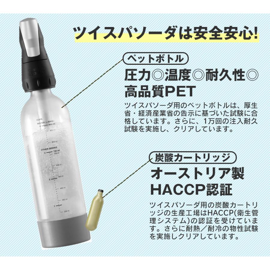 【10%還元】ツイスパソーダスターターキットSODACK＋炭酸カートリッジ20本セット ツイスパソーダ SODACK 炭酸が作れる 950ml ソーダメーカーの画像
